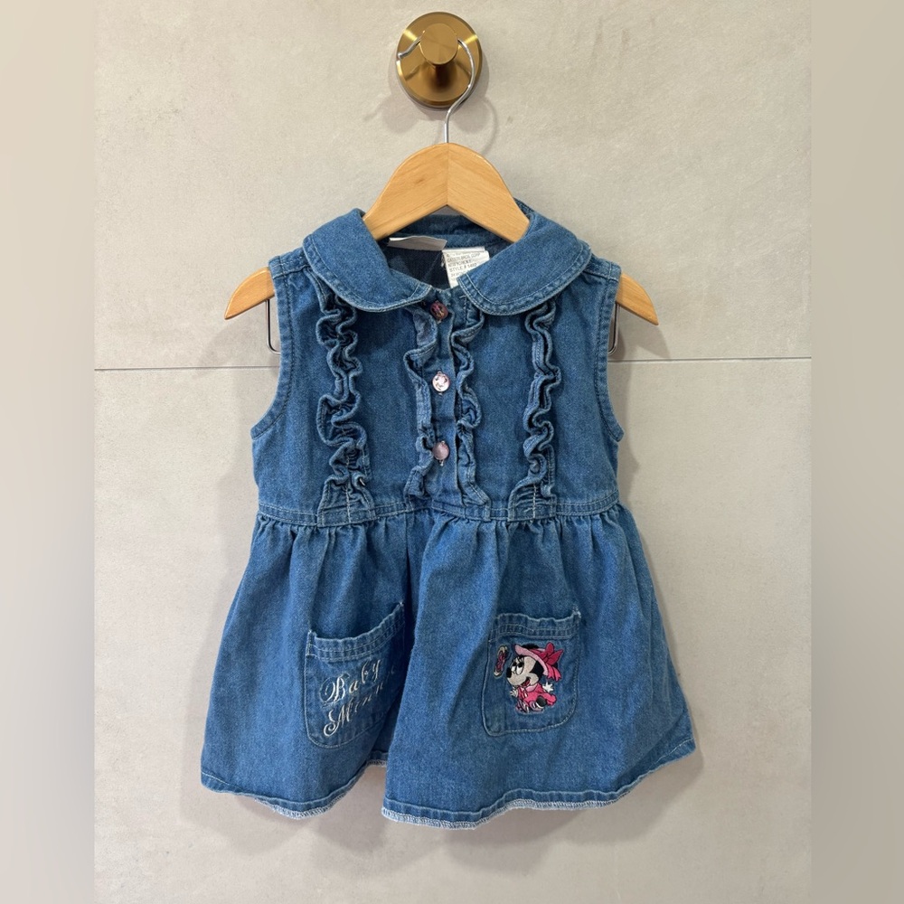 Vintage Baby Minnie ruffle denim dress
